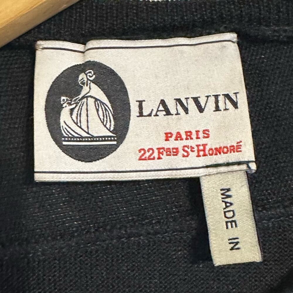 Vtg LANVIN Paris Alber Elbaz Y2K Era Black Sweater Dress XS Wool Cashmere Silk - Picture 2 of 13